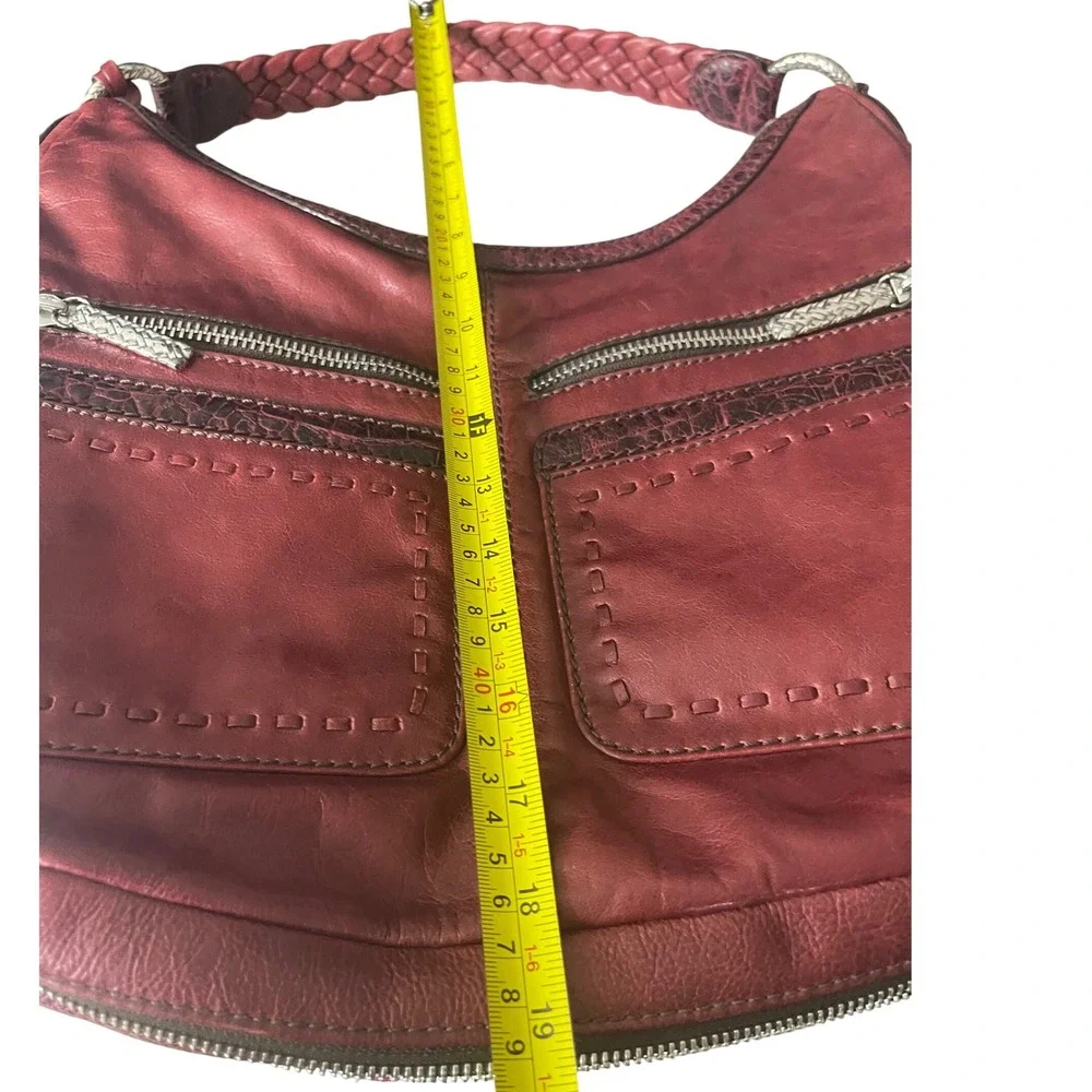 VTG Brighton Florencia Valencia Hobo Burgundy Shoulder Bag, Expandable,‎ leather